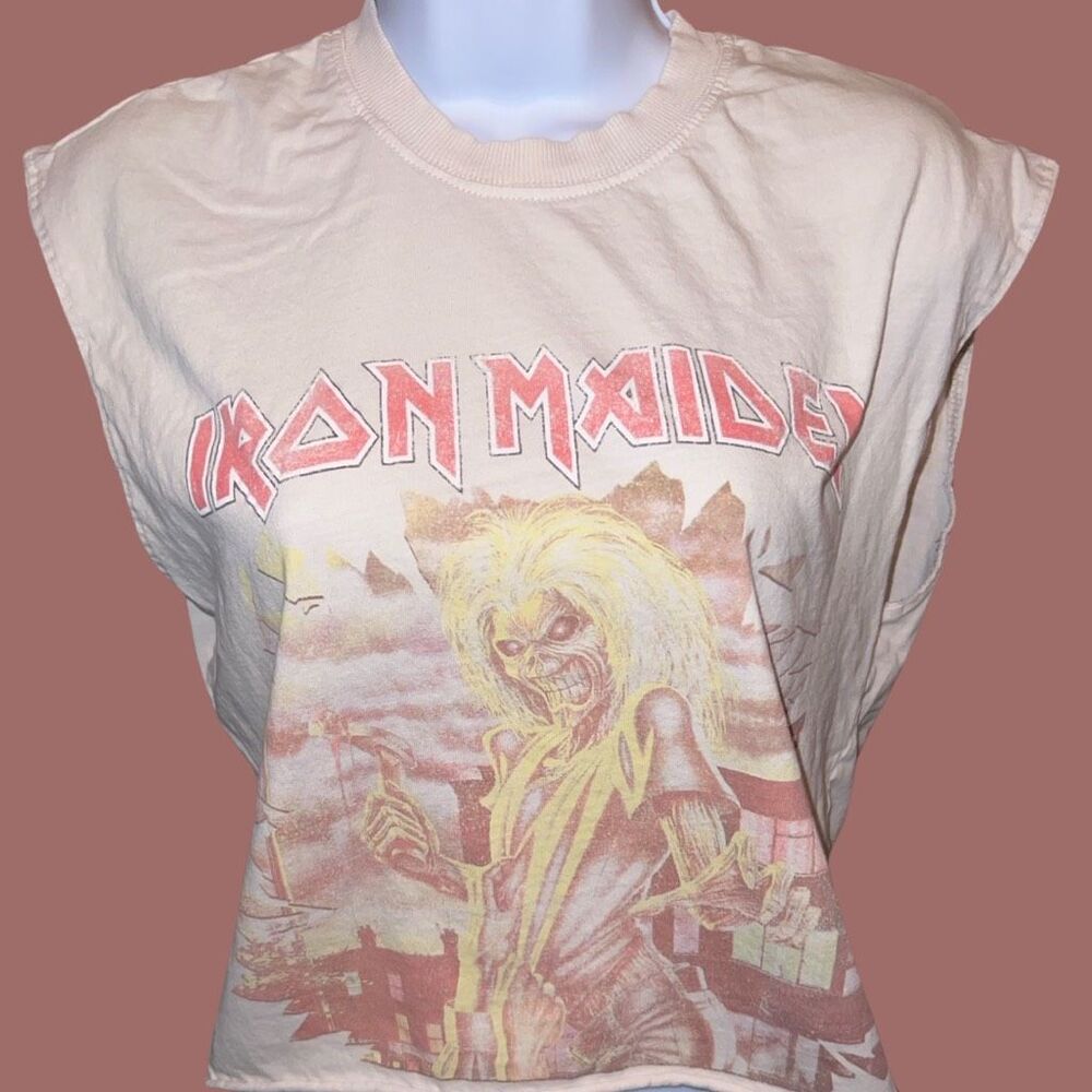 Women's Retro Iron Maiden Killer Tour 1981 Crop Shirt Size XS